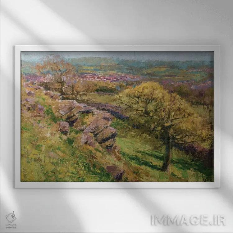 تابلو نگاه به بایکسون از قله کربار کراس اثر الکس کلی - نمای قابدار سفید