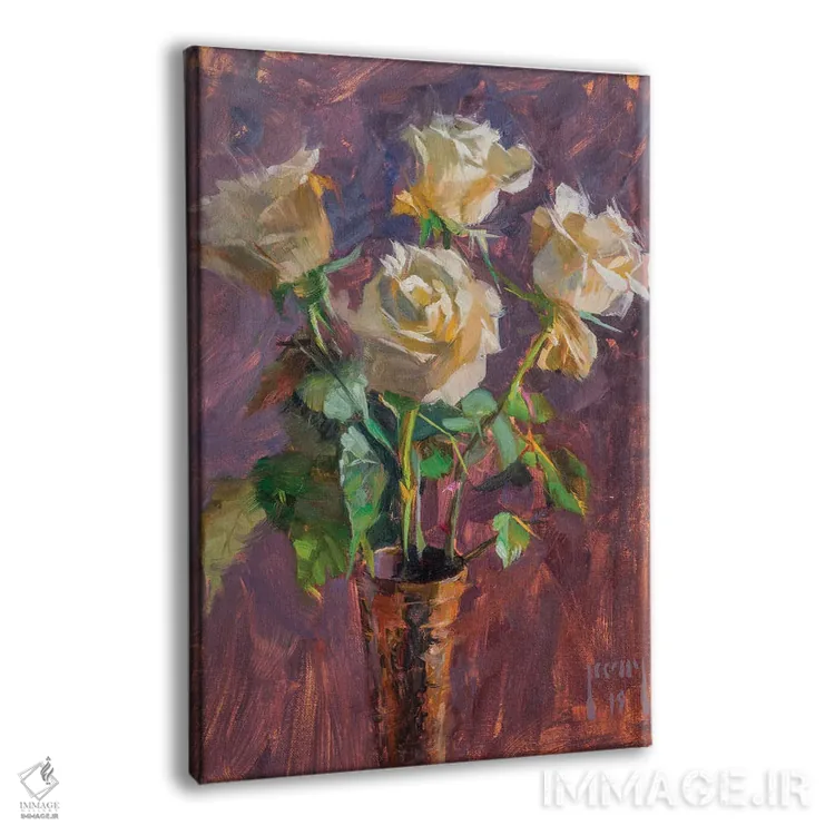 تابلو چهار رز سفید اثر الکس کلی - نمای پرسپکتیو محصول