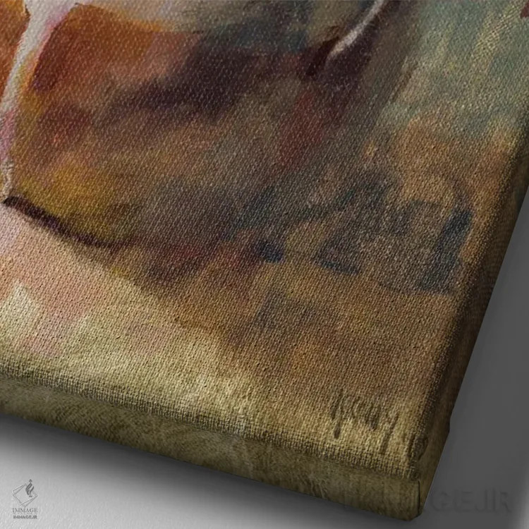 تابلو نرگسها در پارچ اثر الکس کلی - نمای نزدیک بافت بوم