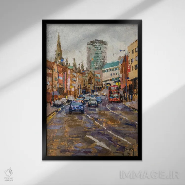 تابلو Digbeth, Birmingham,ساعت شلوغی، دیگبث، بیرمنگام (انگلستان) اثر الکس کلی - نمای قابدار مشکی