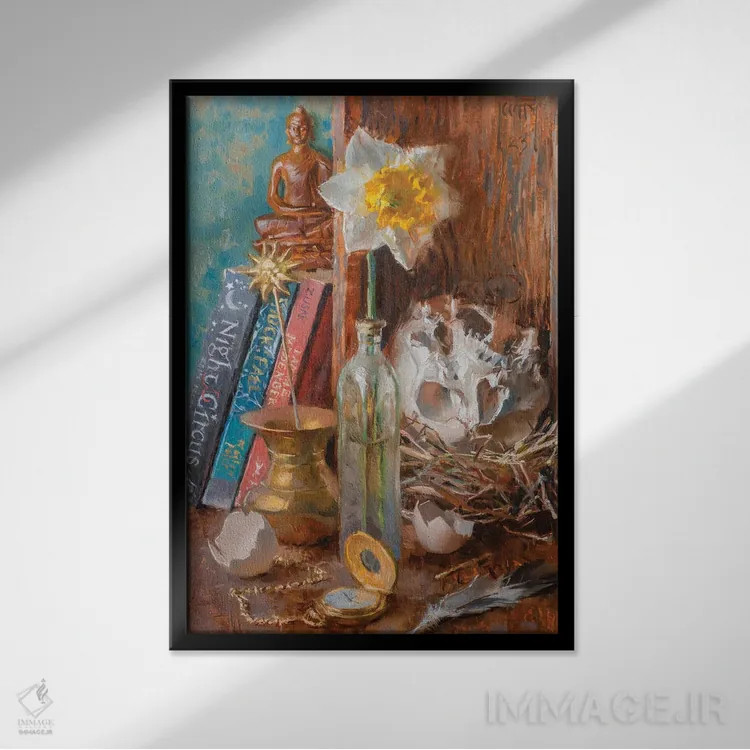 تابلو من پیامآور هستم اثر الکس کلی - نمای قابدار مشکی