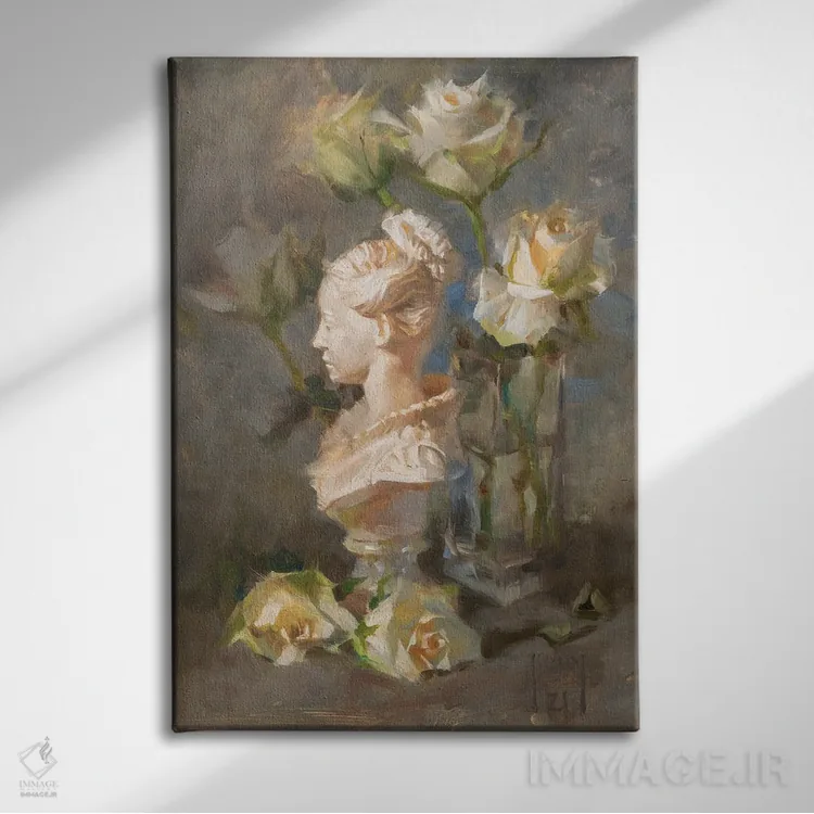 تابلو رز نیمسایه اثر الکس کلی - نمای روبهرو روی دیوار