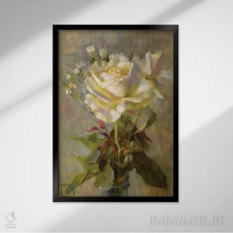 تابلو Break Of Day, Pale White Whisper,آرامش، سپیدهدم، نجواهای سفید کمرنگ اثر الکس کلی - نمای قابدار مشکی
