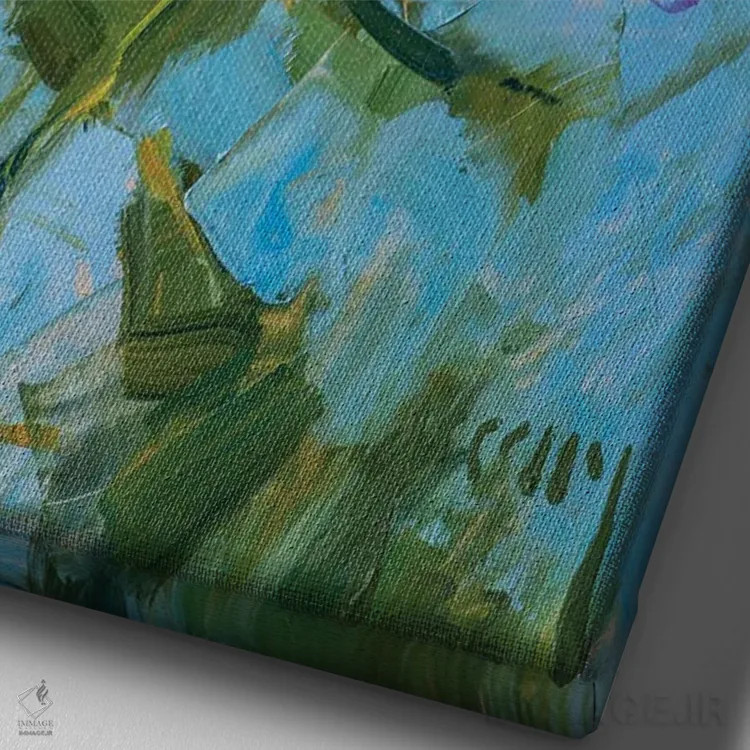 تابلو سهتایی رز صورتی اثر الکس کلی - نمای نزدیک بافت بوم