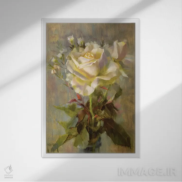 تابلو Break Of Day, Pale White Whisper,آرامش، سپیدهدم، نجواهای سفید کمرنگ اثر الکس کلی - نمای قابدار سفید