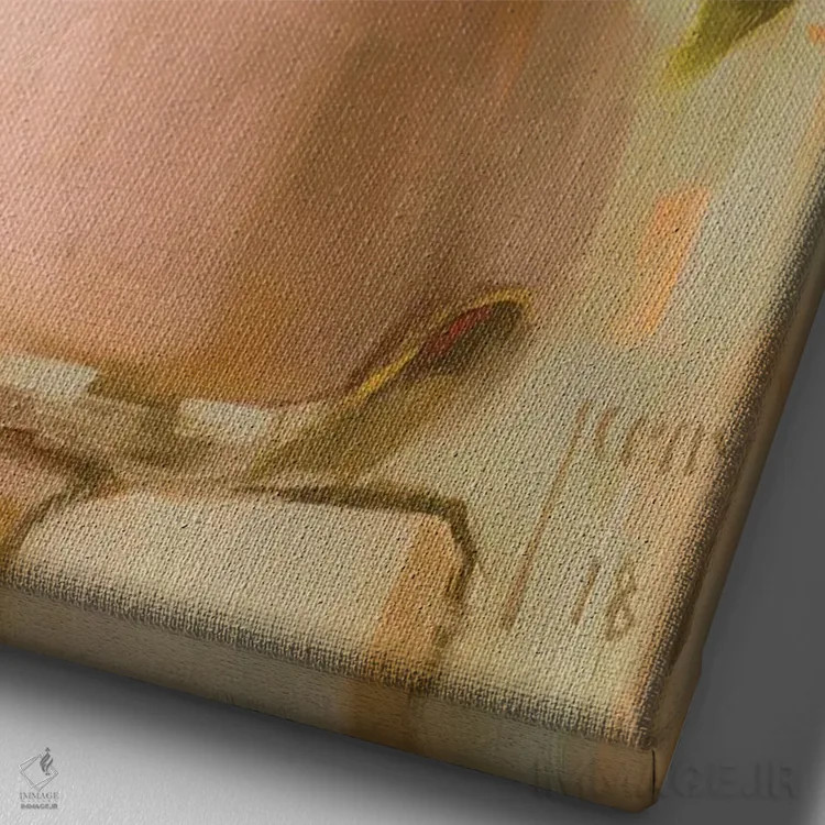 تابلو پپرومیا پولیباتریا (گیاه اشکی) اثر الکس کلی - نمای نزدیک بافت بوم