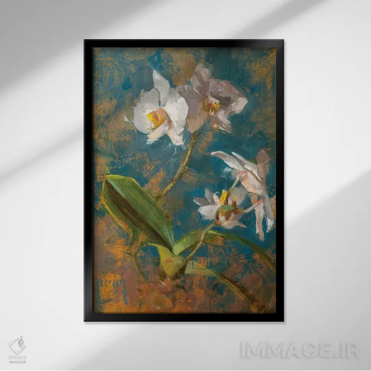 تابلو ارکیده اثر الکس کلی - نمای قابدار مشکی