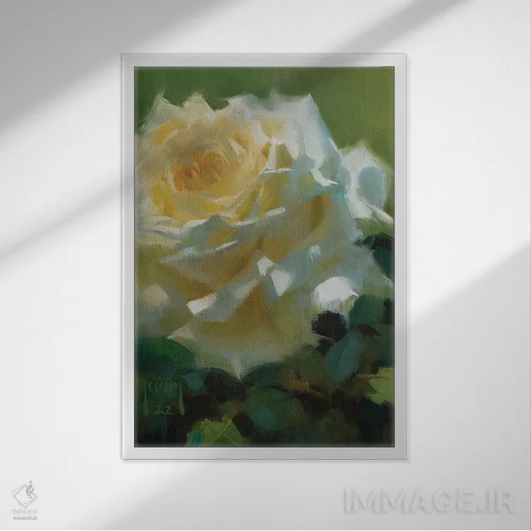 تابلو رز آفتابگیر اثر الکس کلی - نمای قابدار سفید