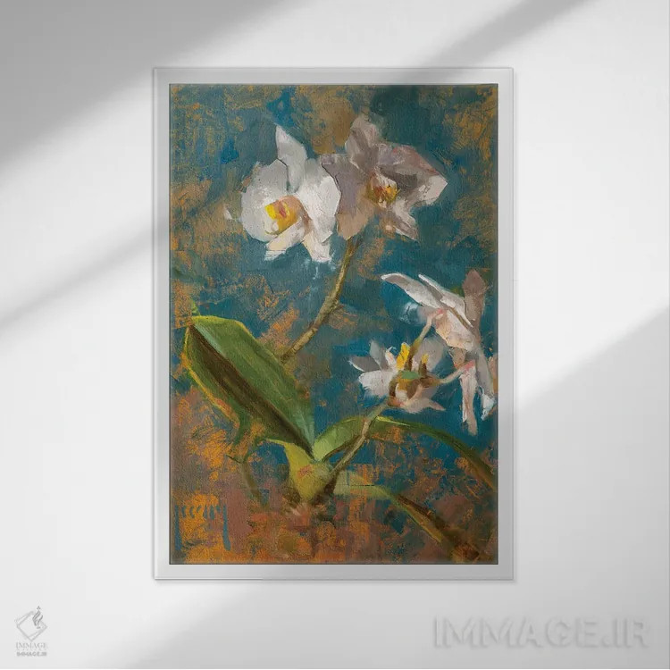 تابلو ارکیده اثر الکس کلی - نمای قابدار سفید