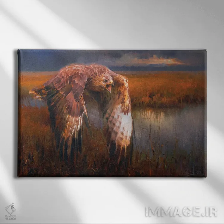 تابلو سوار بر طوفان (ارجاع به آهنگ Doors) اثر الکس کلی - نمای روبهرو روی دیوار