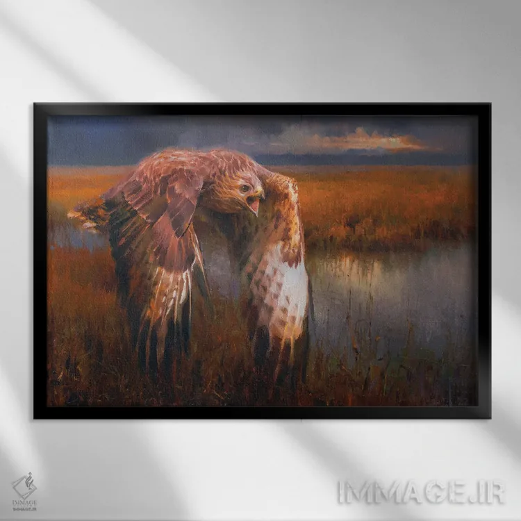 تابلو سوار بر طوفان (ارجاع به آهنگ Doors) اثر الکس کلی - نمای قابدار مشکی