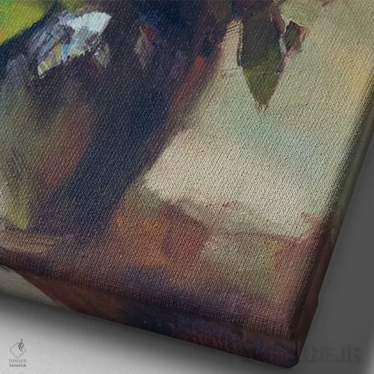 تابلو پوشیده در قرمز تیره اثر الکس کلی - نمای نزدیک بافت بوم