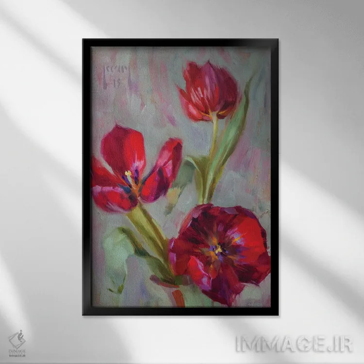 تابلو روند قرمز اثر الکس کلی - نمای قابدار مشکی