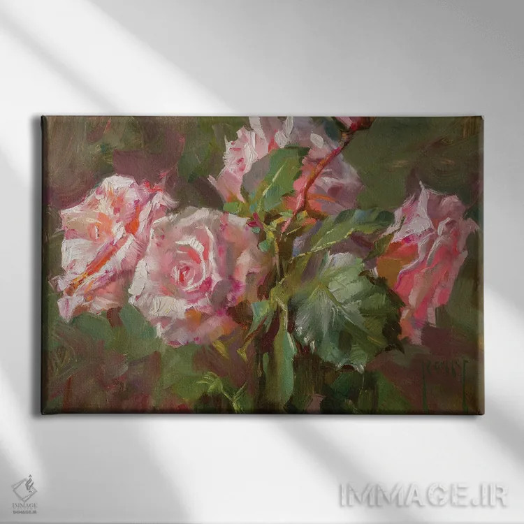 تابلو رزها برای ریچارد اثر الکس کلی - نمای روبهرو روی دیوار