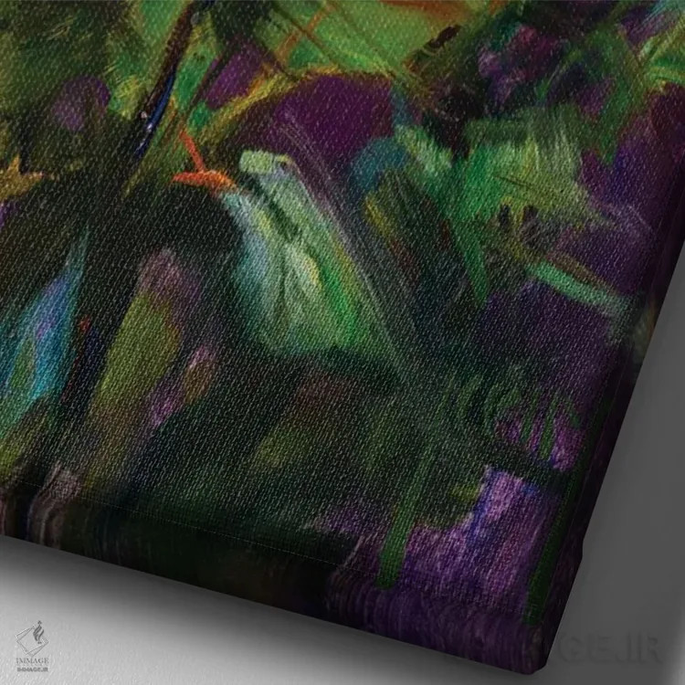 تابلو رزها و داوودیها اثر الکس کلی - نمای نزدیک بافت بوم