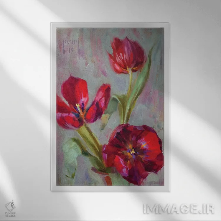 تابلو روند قرمز اثر الکس کلی - نمای قابدار سفید