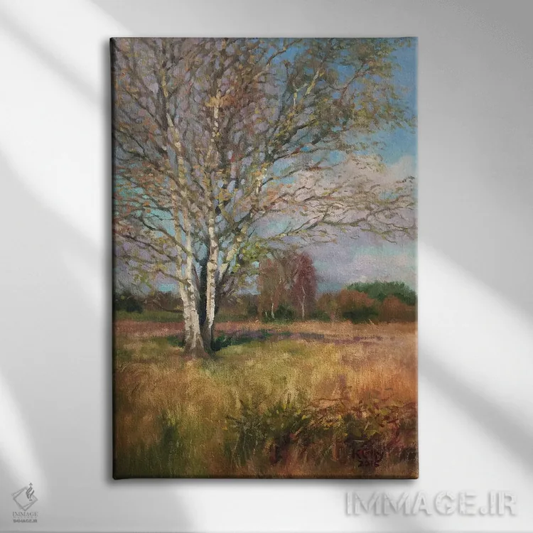 تابلو غان نقرهای (درخت) اثر الکس کلی - نمای روبهرو روی دیوار