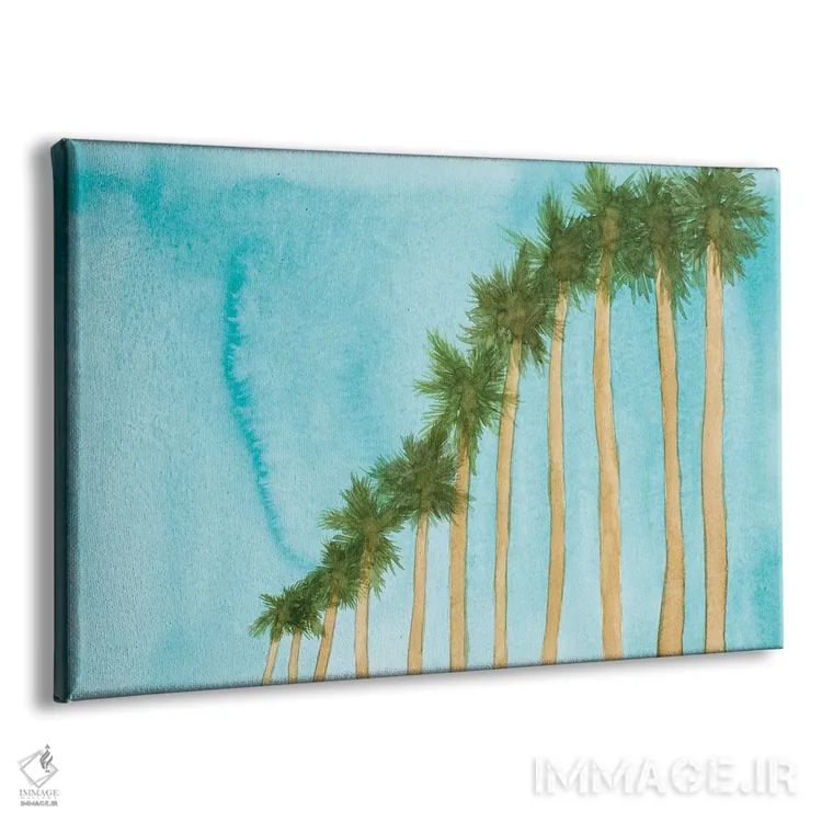 تابلو آسمان آبی و درختان نخل اثر آمایا - نمای پرسپکتیو محصول