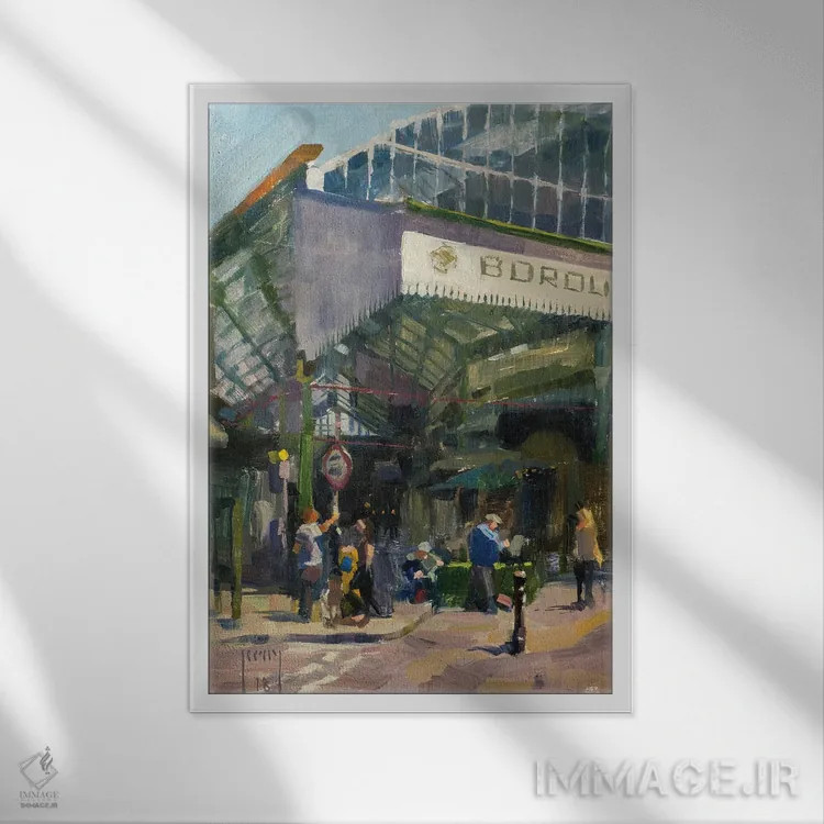 تابلو بازار برو (در فضای باز) اثر الکس کلی - نمای قابدار سفید