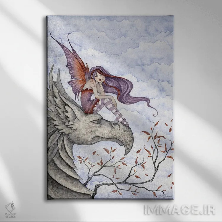 تابلو نشستگاه گریفونها اثر امی براون - نمای روبهرو روی دیوار