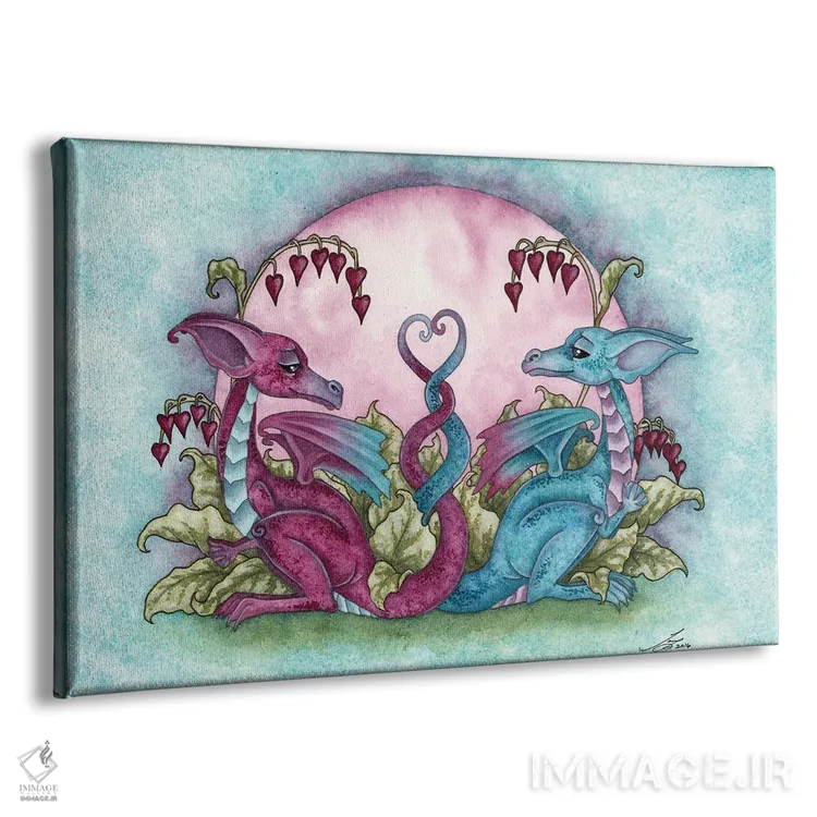 تابلو اژدهایان عاشق اثر امی براون - نمای پرسپکتیو محصول