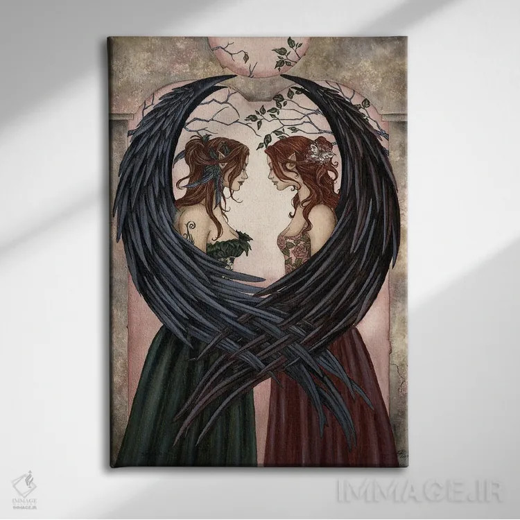 تابلو خواهران اثر امی براون - نمای روبهرو روی دیوار