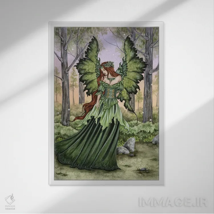 تابلو بانوی جنگل اثر امی براون - نمای قابدار سفید
