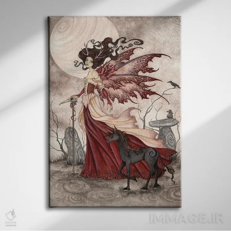 تابلو ملکهٔ سرخ اثر امی براون - نمای روبهرو روی دیوار