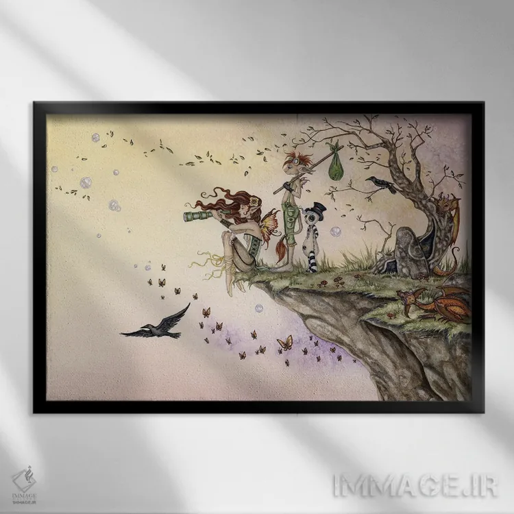 تابلو آنجا که باد تو را میبرد اثر امی براون - نمای قابدار مشکی