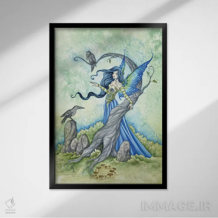 تابلو مورگان لو فی (شخصیت افسانهای) اثر امی براون - نمای قابدار مشکی