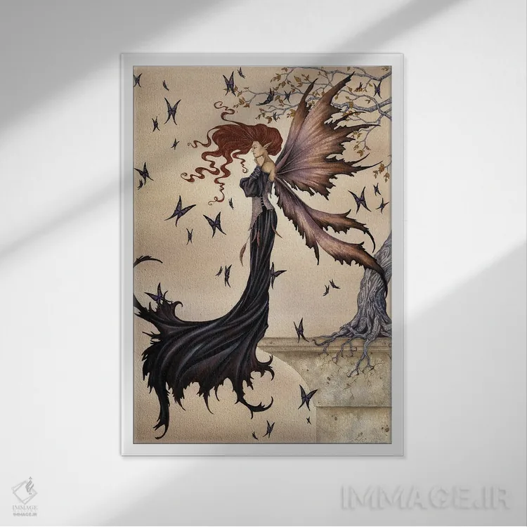 تابلو مرموز اثر امی براون - نمای قابدار سفید