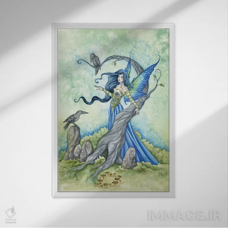 تابلو مورگان لو فی (شخصیت افسانهای) اثر امی براون - نمای قابدار سفید