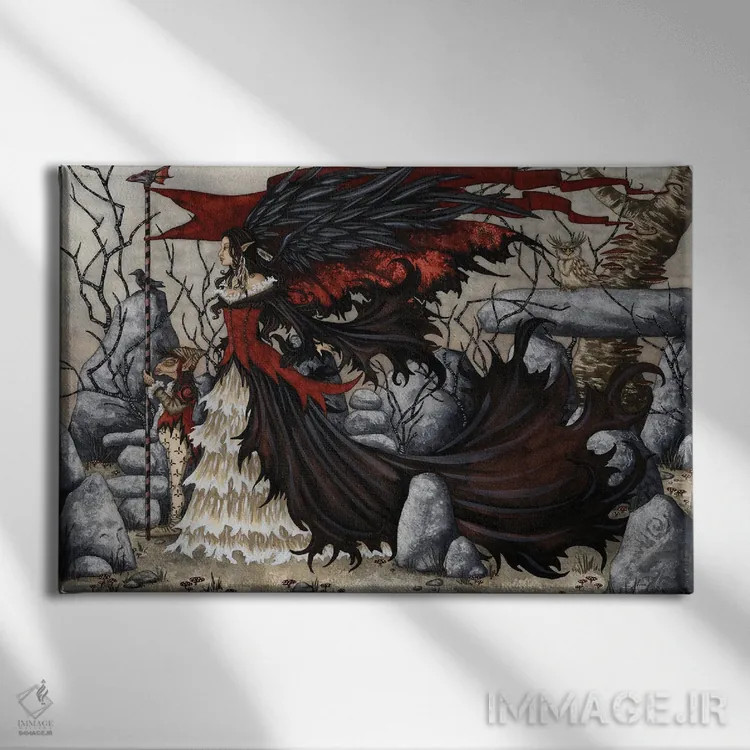 تابلو مورگان لفی ۲۰۰۲ (شخصیت افسانهای) اثر امی براون - نمای روبهرو روی دیوار