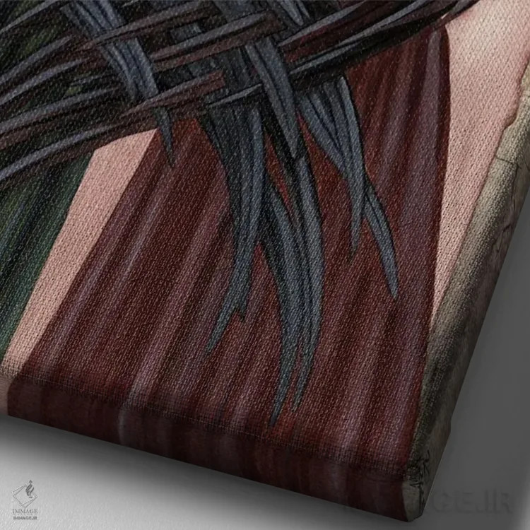 تابلو خواهران اثر امی براون - نمای نزدیک بافت بوم