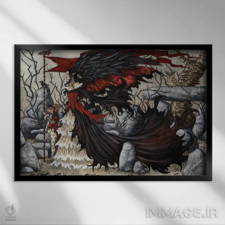 تابلو مورگان لفی ۲۰۰۲ (شخصیت افسانهای) اثر امی براون - نمای قابدار مشکی