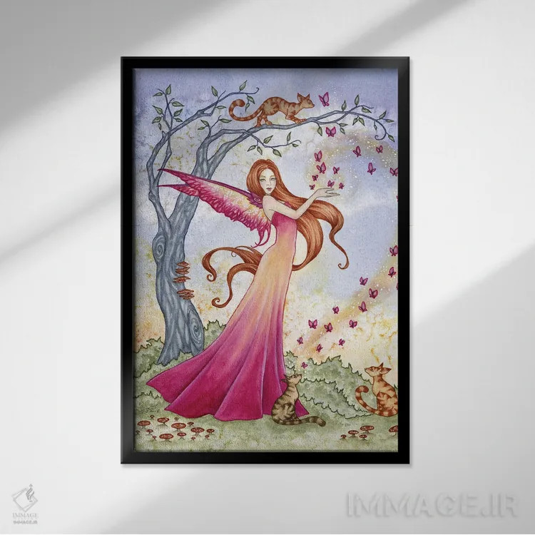 تابلو جادوی پروانه اثر امی براون - نمای قابدار مشکی