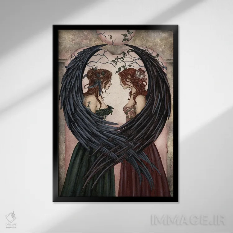 تابلو خواهران اثر امی براون - نمای قابدار مشکی