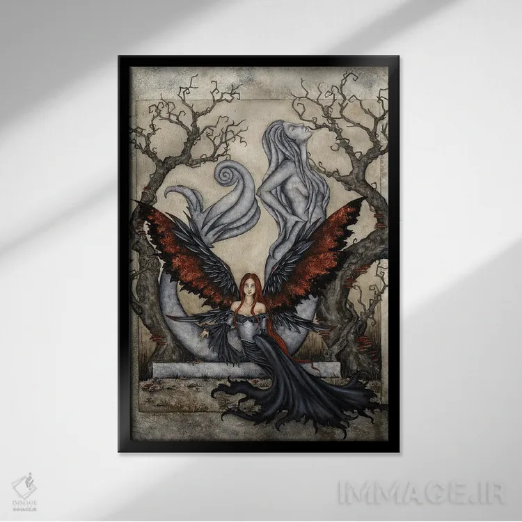 تابلو بیا کمی بمان اثر امی براون - نمای قابدار مشکی