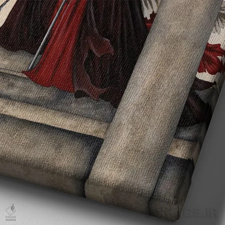 تابلو افسون گل رز اثر امی براون - نمای نزدیک بافت بوم