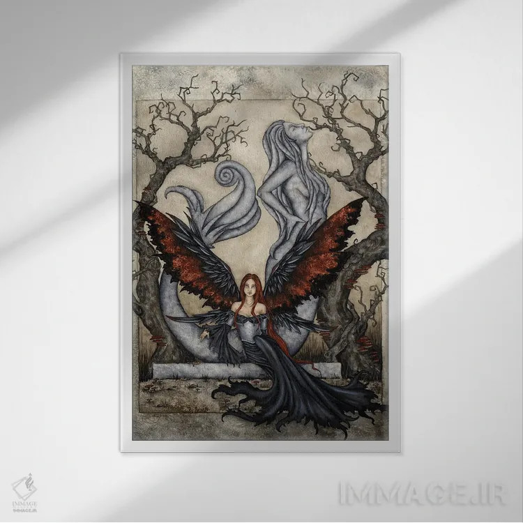 تابلو بیا کمی بمان اثر امی براون - نمای قابدار سفید