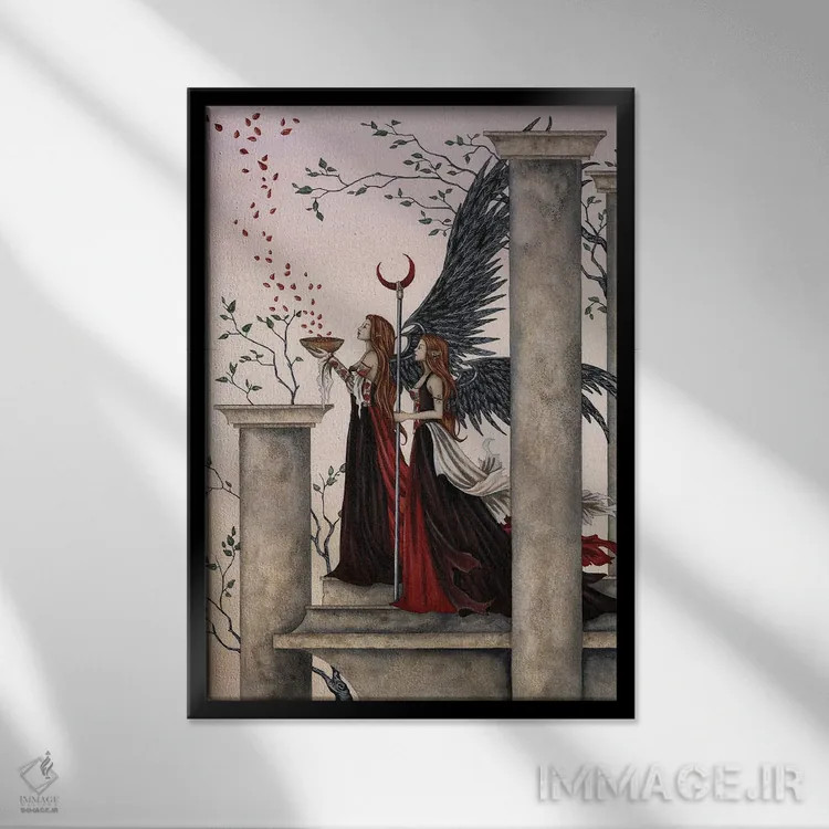 تابلو افسون گل رز اثر امی براون - نمای قابدار مشکی