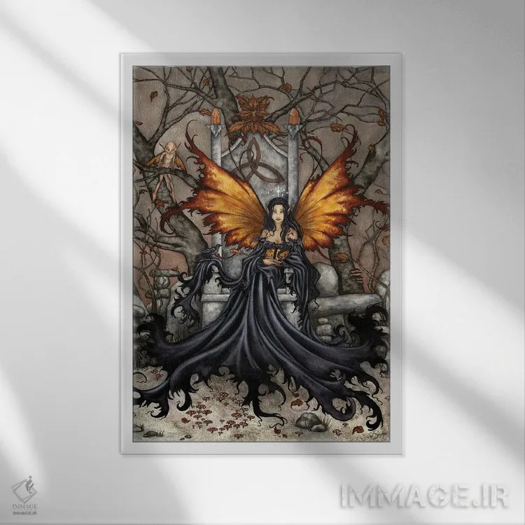 تابلو ملکه مب (شخصیت افسانهای) اثر امی براون - نمای قابدار سفید