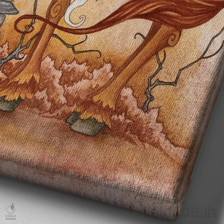 تابلو طلوع خورشید اثر امی براون - نمای نزدیک بافت بوم