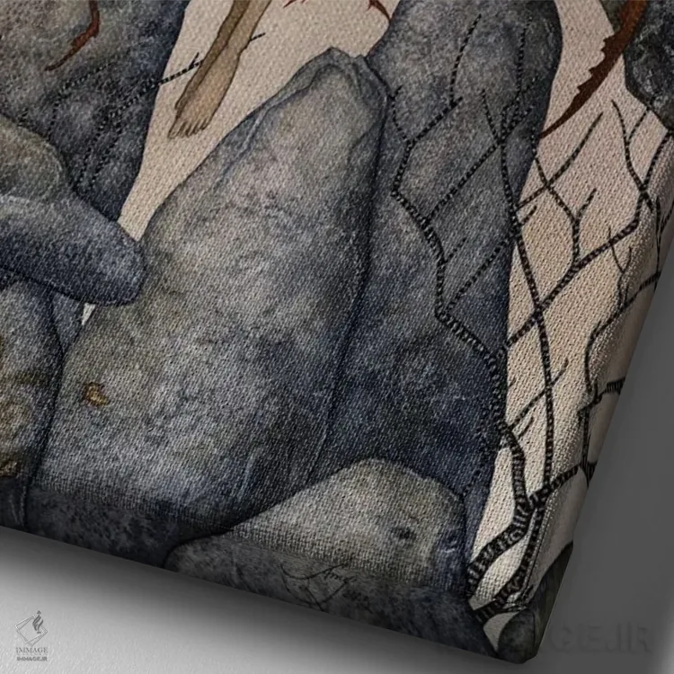 تابلو ورود اثر امی براون - نمای نزدیک بافت بوم