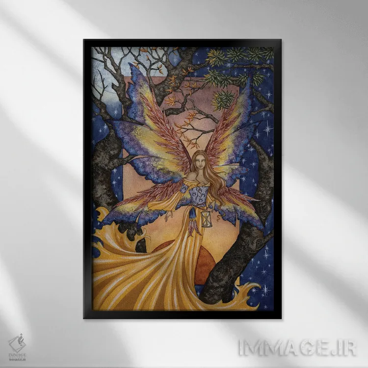 تابلو زمان میگذرد (لاتین) اثر امی براون - نمای قابدار مشکی