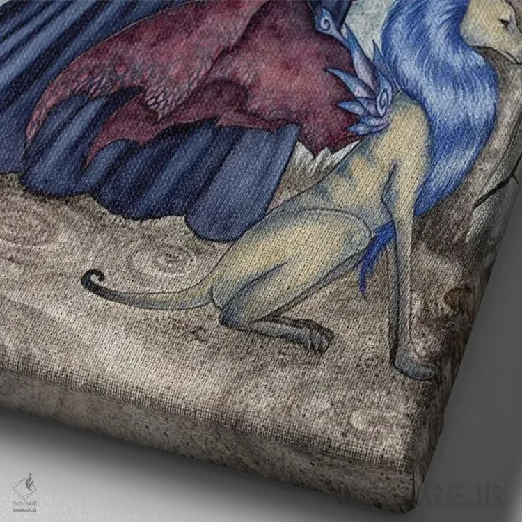 تابلو ماه فرا میخواند اثر امی براون - نمای نزدیک بافت بوم