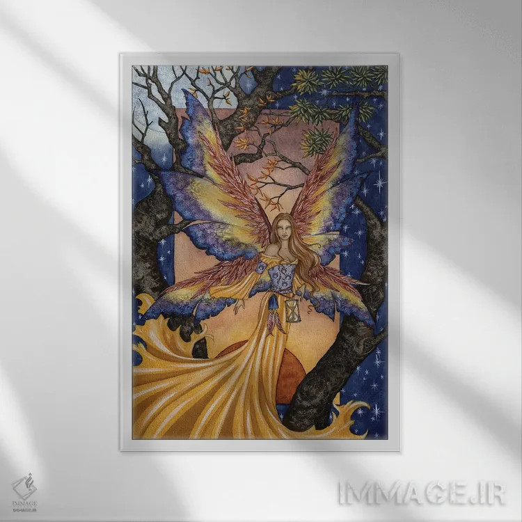 تابلو زمان میگذرد (لاتین) اثر امی براون - نمای قابدار سفید