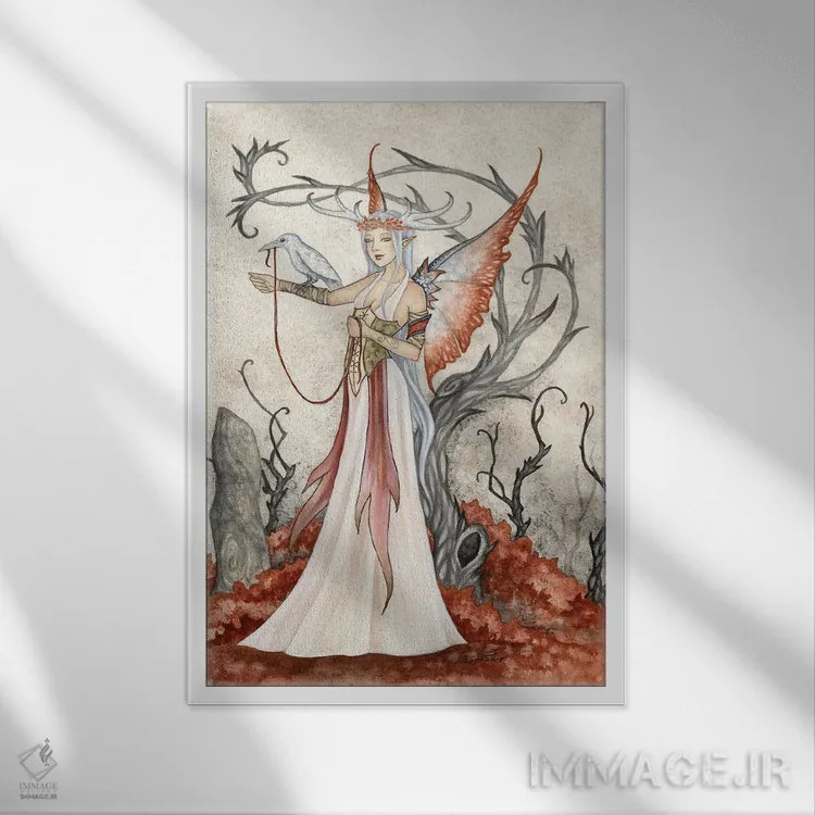 تابلو پیشگو (زن پیشگو) اثر امی براون - نمای قابدار سفید