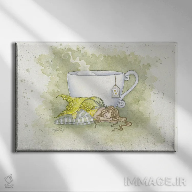 تابلو پری چای بابونه اثر امی براون - نمای روبهرو روی دیوار