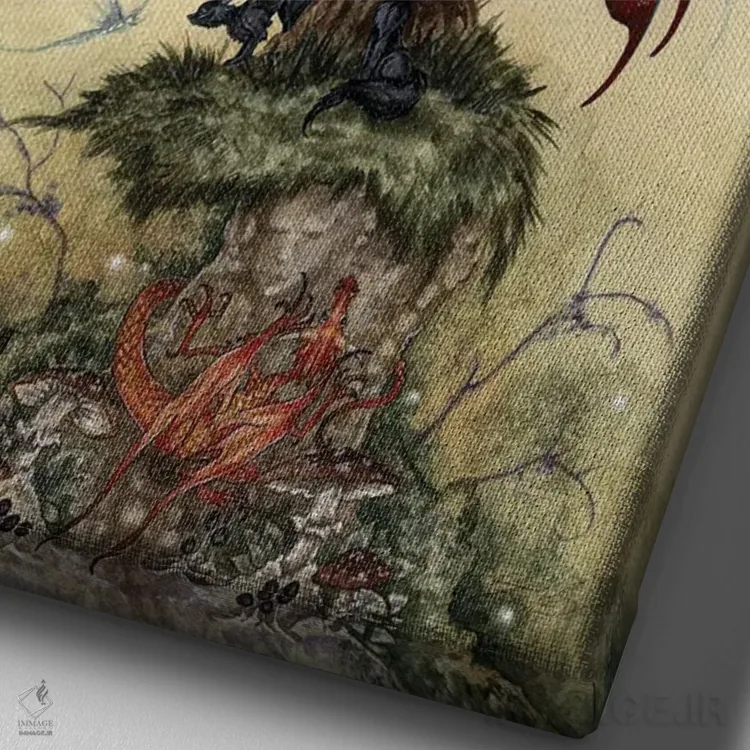 تابلو چه رؤیاهایی خواهند آمد اثر امی براون - نمای نزدیک بافت بوم